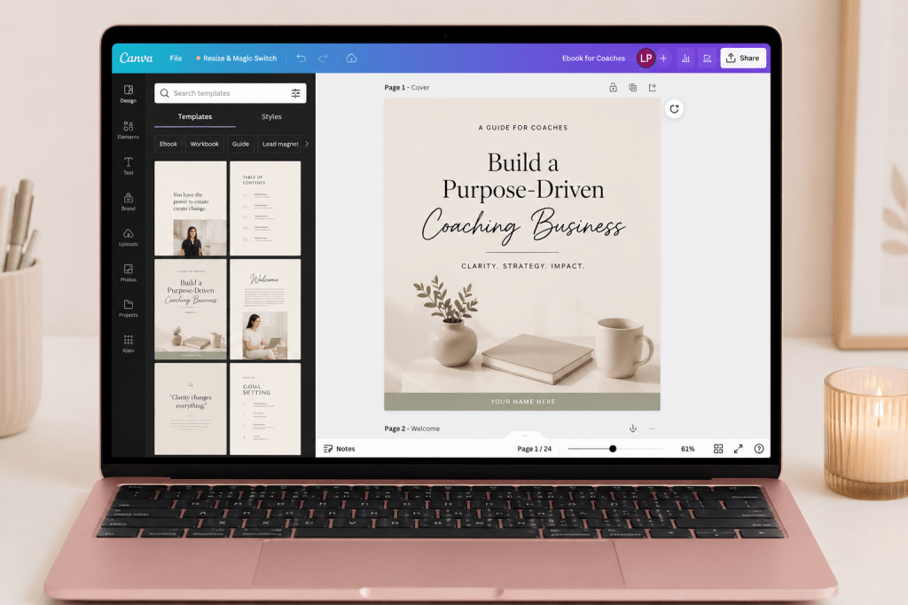 Creating Ebook Templates For Coaches and Sell on Etsy