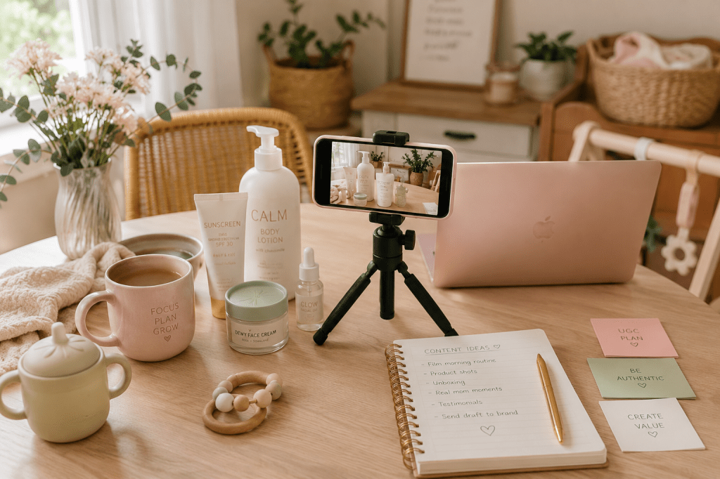 Mom Working From Home Doing UGC To Earn