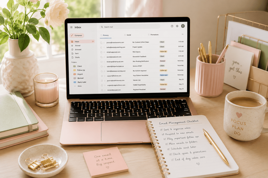 Work From Home Mom Doing Email Management